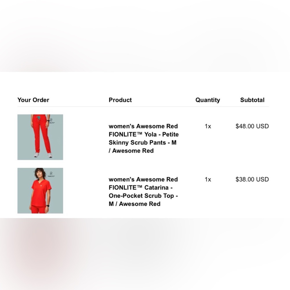 Women’s Awesome Red FIONLITE Scrubs